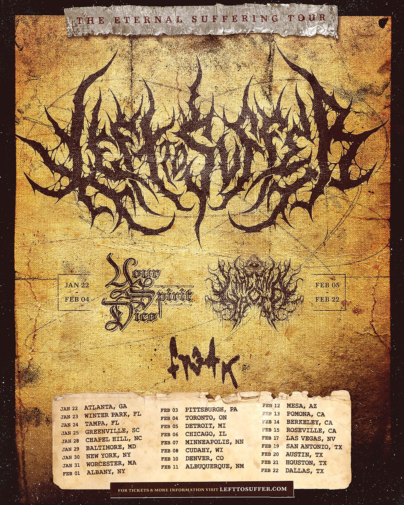 Your Spirit Dies Tour Poster 2026